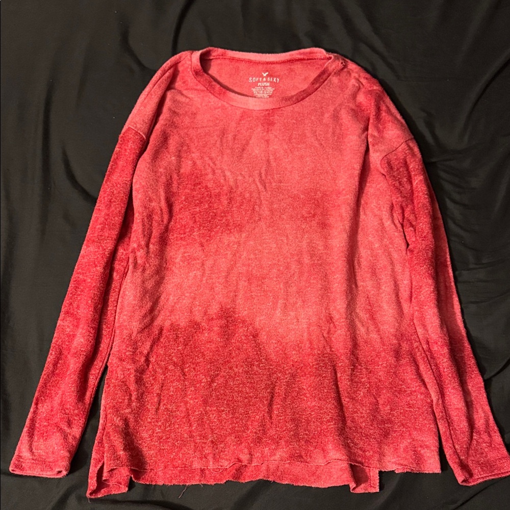 Red Long Sleeve Top